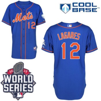 Mets #12 Juan Lagares Blue Alternate Home Cool Base W/2015 World Series Patch Stitched MLB Jersey Mets #12 Juan Lagares Blue Alternate Home Cool Base W/2015 World Series Patch Stitched MLB Jersey