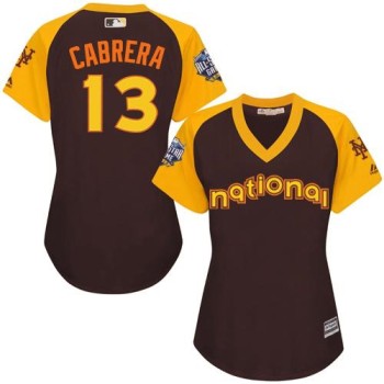 Mets #13 Asdrubal Cabrera Brown 2016 All-Star National League Women's Stitched MLB Jersey Mets #13 Asdrubal Cabrera Brown 2016 All-Star National League Women's Stitched MLB Jersey