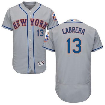 Mets #13 Asdrubal Cabrera Grey Flexbase Authentic Collection Stitched MLB Jersey Mets #13 Asdrubal Cabrera Grey Flexbase Authentic Collection Stitched MLB Jersey