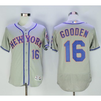 Mets #16 Dwight Gooden Grey Flexbase Authentic Collection Stitched MLB Jersey Mets #16 Dwight Gooden Grey Flexbase Authentic Collection Stitched MLB Jersey