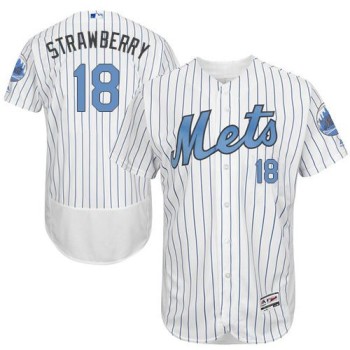 Mets #18 Darryl Strawberry White(Blue Strip) Flexbase Authentic Collection 2016 Father's Day Stitched MLB Jersey Mets #18 Darryl Strawberry White(Blue Strip) Flexbase Authentic Collection 2016 Father's Day Stitched MLB Jersey