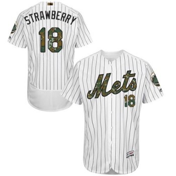 Mets #18 Darryl Strawberry White(Blue Strip) Flexbase Authentic Collection 2016 Memorial Day Stitched MLB Jersey Mets #18 Darryl Strawberry White(Blue Strip) Flexbase Authentic Collection 2016 Memorial Day Stitched MLB Jersey