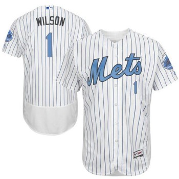 Mets #1 Mookie Wilson White(Blue Strip) Flexbase Authentic Collection 2016 Father's Day Stitched MLB Jersey Mets #1 Mookie Wilson White(Blue Strip) Flexbase Authentic Collection 2016 Father's Day Stitched MLB Jersey