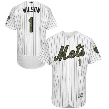 Mets #1 Mookie Wilson White(Blue Strip) Flexbase Authentic Collection 2016 Memorial Day Stitched MLB Jersey Mets #1 Mookie Wilson White(Blue Strip) Flexbase Authentic Collection 2016 Memorial Day Stitched MLB Jersey