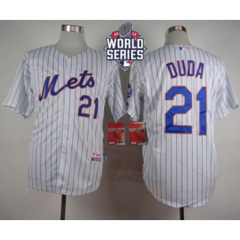 Mets #21 Lucas Duda White(Blue Strip) Home Cool Base W/2015 World Series Patch Stitched MLB Jersey Mets #21 Lucas Duda White(Blue Strip) Home Cool Base W/2015 World Series Patch Stitched MLB Jersey