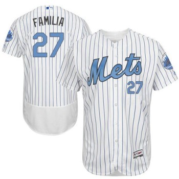Mets #27 Jeurys Familia White(Blue Strip) Flexbase Authentic Collection 2016 Father's Day Stitched MLB Jersey Mets #27 Jeurys Familia White(Blue Strip) Flexbase Authentic Collection 2016 Father's Day Stitched MLB Jersey