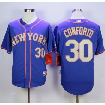 Mets #30 Michael Conforto Blue(Grey NO.) Alternate Road Cool Base Stitched MLB Jersey Mets #30 Michael Conforto Blue(Grey NO.) Alternate Road Cool Base Stitched MLB Jersey
