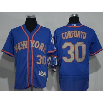 Mets #30 Michael Conforto Blue(Grey NO.) Flexbase Authentic Collection Stitched MLB Jersey Mets #30 Michael Conforto Blue(Grey NO.) Flexbase Authentic Collection Stitched MLB Jersey