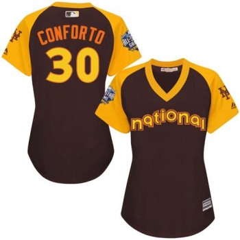 Mets #30 Michael Conforto Brown 2016 All-Star National League Women's Stitched MLB Jersey Mets #30 Michael Conforto Brown 2016 All-Star National League Women's Stitched MLB Jersey