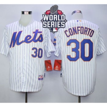 Mets #30 Michael Conforto White(Blue Strip) Cool Base W/2015 World Series Patch Stitched MLB Jersey Mets #30 Michael Conforto White(Blue Strip) Cool Base W/2015 World Series Patch Stitched MLB Jersey