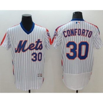 Mets #30 Michael Conforto White(Blue Strip) Flexbase Authentic Collection Alternate Stitched MLB Jersey Mets #30 Michael Conforto White(Blue Strip) Flexbase Authentic Collection Alternate Stitched MLB Jersey