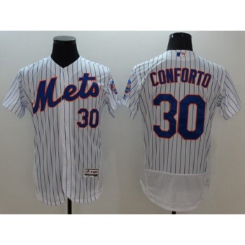 Mets #30 Michael Conforto White(Blue Strip) Flexbase Authentic Collection Stitched MLB Jersey Mets #30 Michael Conforto White(Blue Strip) Flexbase Authentic Collection Stitched MLB Jersey