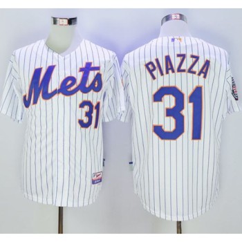 Mets #31 Mike Piazza White(Blue Strip) 2016 Hall Of Fame Patch Stitched MLB Jersey Mets #31 Mike Piazza White(Blue Strip) 2016 Hall Of Fame Patch Stitched MLB Jersey