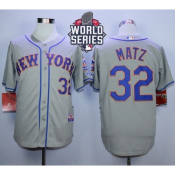 Mets #32 Steven Matz Grey Road Cool Base W/2015 World Series Patch Stitched MLB Jersey Mets #32 Steven Matz Grey Road Cool Base W/2015 World Series Patch Stitched MLB Jersey