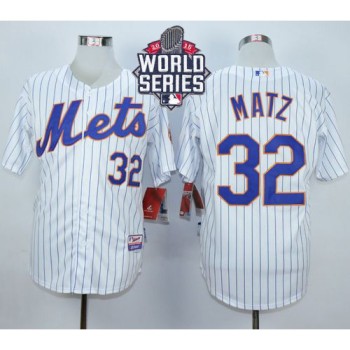 Mets #32 Steven Matz White(Blue Strip) Home Cool Base W/2015 World Series Patch Stitched MLB Jersey Mets #32 Steven Matz White(Blue Strip) Home Cool Base W/2015 World Series Patch Stitched MLB Jersey