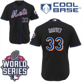 Mets #33 Matt Harvey Black Alternate Cool Base W/2015 World Series Patch Stitched MLB Jersey Mets #33 Matt Harvey Black Alternate Cool Base W/2015 World Series Patch Stitched MLB Jersey