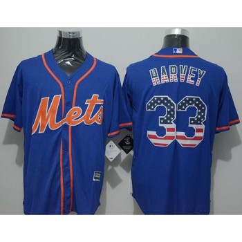 Mets #33 Matt Harvey Blue USA Flag Fashion Stitched MLB Jersey Mets #33 Matt Harvey Blue USA Flag Fashion Stitched MLB Jersey