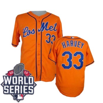 Mets #33 Matt Harvey Orange Los Mets Cool Base W/2015 World Series Patch Stitched MLB Jersey Mets #33 Matt Harvey Orange Los Mets Cool Base W/2015 World Series Patch Stitched MLB Jersey