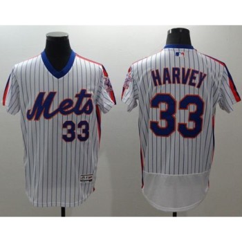 Mets #33 Matt Harvey White(Blue Strip) Flexbase Authentic Collection Alternate Stitched MLB Jersey Mets #33 Matt Harvey White(Blue Strip) Flexbase Authentic Collection Alternate Stitched MLB Jersey