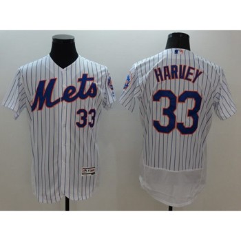 Mets #33 Matt Harvey White(Blue Strip) Flexbase Authentic Collection Stitched MLB Jersey Mets #33 Matt Harvey White(Blue Strip) Flexbase Authentic Collection Stitched MLB Jersey