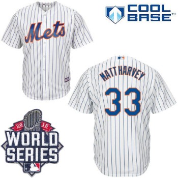 Mets #33 Matt Harvey White(Blue Strip) New Cool Base W/2015 World Series Patch Stitched MLB Jersey Mets #33 Matt Harvey White(Blue Strip) New Cool Base W/2015 World Series Patch Stitched MLB Jersey