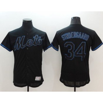 Mets #34 Noah Syndergaard Black Fashion Flexbase Authentic Collection Stitched MLB Jersey Mets #34 Noah Syndergaard Black Fashion Flexbase Authentic Collection Stitched MLB Jersey