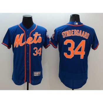 Mets #34 Noah Syndergaard Blue Flexbase Authentic Collection Stitched MLB Jersey Mets #34 Noah Syndergaard Blue Flexbase Authentic Collection Stitched MLB Jersey