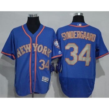 Mets #34 Noah Syndergaard Blue(Grey NO.) Flexbase Authentic Collection Stitched MLB Jersey Mets #34 Noah Syndergaard Blue(Grey NO.) Flexbase Authentic Collection Stitched MLB Jersey