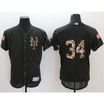 Mets #34 Noah Syndergaard Green Flexbase Authentic Collection Salute to Service Stitched MLB Jersey Mets #34 Noah Syndergaard Green Flexbase Authentic Collection Salute to Service Stitched MLB Jersey