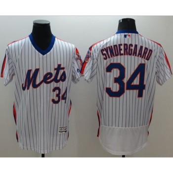 Mets #34 Noah Syndergaard White(Blue Strip) Flexbase Authentic Collection Alternate Stitched MLB Jersey Mets #34 Noah Syndergaard White(Blue Strip) Flexbase Authentic Collection Alternate Stitched MLB Jersey