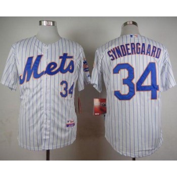 Mets #34 Noah Syndergaard White(Blue Strip) Home Cool Base Stitched MLB Jersey Mets #34 Noah Syndergaard White(Blue Strip) Home Cool Base Stitched MLB Jersey