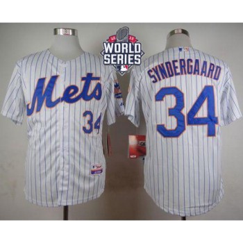 Mets #34 Noah Syndergaard White(Blue Strip) Home Cool Base W/2015 World Series Patch Stitched MLB Jersey Mets #34 Noah Syndergaard White(Blue Strip) Home Cool Base W/2015 World Series Patch Stitched MLB Jersey