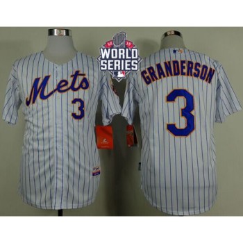Mets #3 Curtis Granderson White(Blue Strip) Home Cool Base W/2015 World Series Patch Stitched MLB Jersey Mets #3 Curtis Granderson White(Blue Strip) Home Cool Base W/2015 World Series Patch Stitched MLB Jersey