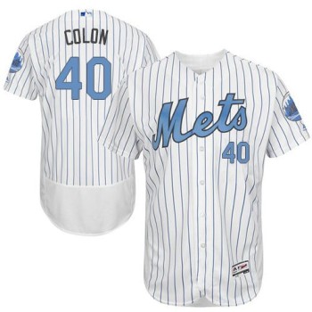 Mets #40 Bartolo Colon White(Blue Strip) Flexbase Authentic Collection 2016 Father's Day Stitched MLB Jersey Mets #40 Bartolo Colon White(Blue Strip) Flexbase Authentic Collection 2016 Father's Day Stitched MLB Jersey