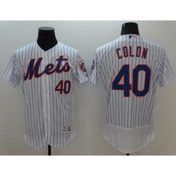 Mets #40 Bartolo Colon White(Blue Strip) Flexbase Authentic Collection Stitched MLB Jersey Mets #40 Bartolo Colon White(Blue Strip) Flexbase Authentic Collection Stitched MLB Jersey