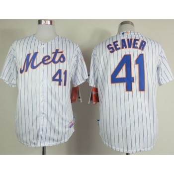 Mets #41 Tom Seaver White(Blue Strip) Home Cool Base Stitched MLB Jersey Mets #41 Tom Seaver White(Blue Strip) Home Cool Base Stitched MLB Jersey