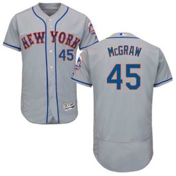 Mets #45 Tug McGraw Grey Flexbase Authentic Collection Stitched MLB Jersey Mets #45 Tug McGraw Grey Flexbase Authentic Collection Stitched MLB Jersey