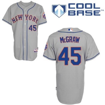 Mets #45 Tug McGraw Grey Road Cool Base Stitched MLB Jersey Mets #45 Tug McGraw Grey Road Cool Base Stitched MLB Jersey