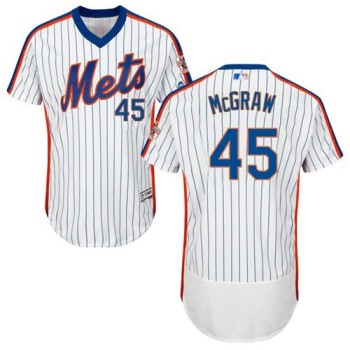 Mets #45 Tug McGraw White(Blue Strip) Flexbase Authentic Collection Alternate Stitched MLB Jersey Mets #45 Tug McGraw White(Blue Strip) Flexbase Authentic Collection Alternate Stitched MLB Jersey