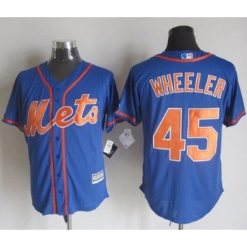 Mets #45 Zack Wheeler Blue Alternate Home New Cool Base Stitched MLB Jersey Mets #45 Zack Wheeler Blue Alternate Home New Cool Base Stitched MLB Jersey