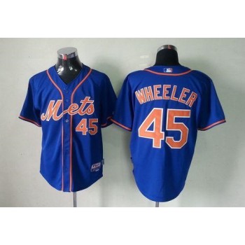 Mets #45 Zack Wheeler Blue Cool Base Stitched MLB Jersey Mets #45 Zack Wheeler Blue Cool Base Stitched MLB Jersey