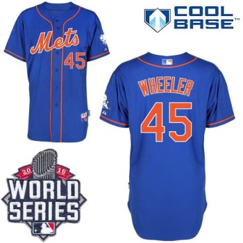 Mets #45 Zack Wheeler Blue Cool Base W/2015 World Series Patch Stitched MLB Jersey Mets #45 Zack Wheeler Blue Cool Base W/2015 World Series Patch Stitched MLB Jersey