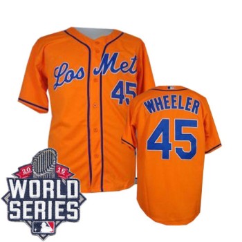 Mets #45 Zack Wheeler Orange Los Mets Cool Base W/2015 World Series Patch Stitched MLB Jersey Mets #45 Zack Wheeler Orange Los Mets Cool Base W/2015 World Series Patch Stitched MLB Jersey
