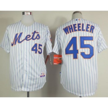 Mets #45 Zack Wheeler White(Blue Strip) Home Cool Base Stitched MLB Jersey Mets #45 Zack Wheeler White(Blue Strip) Home Cool Base Stitched MLB Jersey