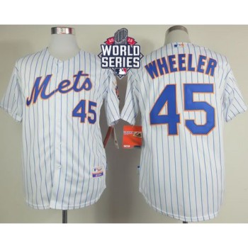 Mets #45 Zack Wheeler White(Blue Strip) Home Cool Base W/2015 World Series Patch Stitched MLB Jersey Mets #45 Zack Wheeler White(Blue Strip) Home Cool Base W/2015 World Series Patch Stitched MLB Jersey