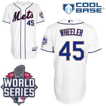 Mets #45 Zack Wheeler White Cool Base W/2015 World Series Patch Stitched MLB Jersey Mets #45 Zack Wheeler White Cool Base W/2015 World Series Patch Stitched MLB Jersey