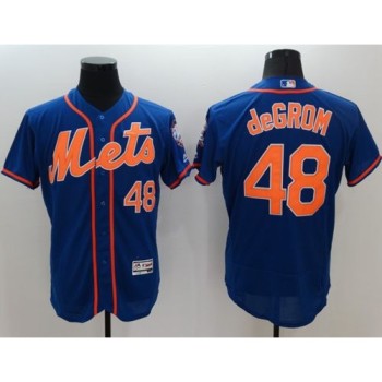 Mets #48 Jacob DeGrom Blue Flexbase Authentic Collection Stitched MLB Jersey Mets #48 Jacob DeGrom Blue Flexbase Authentic Collection Stitched MLB Jersey