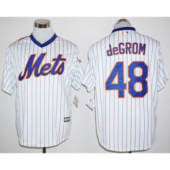 Mets #48 Jacob DeGrom White(Blue Strip) Cool Base Cooperstown 25TH Stitched MLB Jersey Mets #48 Jacob DeGrom White(Blue Strip) Cool Base Cooperstown 25TH Stitched MLB Jersey