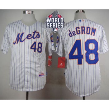 Mets #48 Jacob DeGrom White(Blue Strip) Home Cool Base W/2015 World Series Patch Stitched MLB Jersey Mets #48 Jacob DeGrom White(Blue Strip) Home Cool Base W/2015 World Series Patch Stitched MLB Jersey
