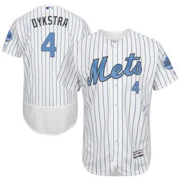 Mets #4 Lenny Dykstra White(Blue Strip) Flexbase Authentic Collection 2016 Father's Day Stitched MLB Jersey Mets #4 Lenny Dykstra White(Blue Strip) Flexbase Authentic Collection 2016 Father's Day Stitched MLB Jersey